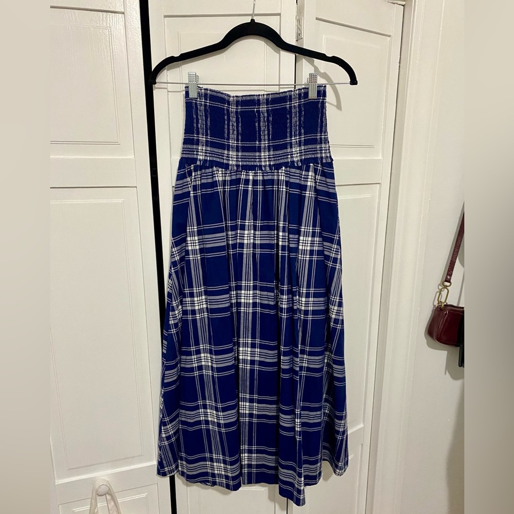 Hill House Nap Skirt in Navy Plaid | Size M